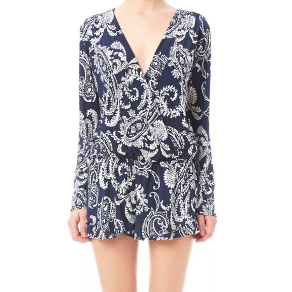 Nordstrom Vintage Havana Stretchy Paisley Romper - Picture 3 of 16